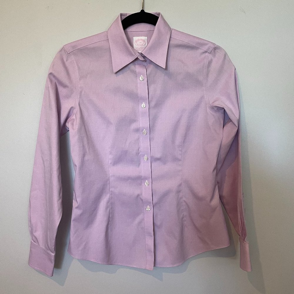 Brooks Brothers Tailored Non-Iron Lavender Shirt - Size 4P